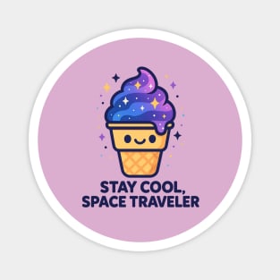 Stay Cool Space Traveler – Cosmo Bites Kawaii Galaxy Ice Cream Design Magnet